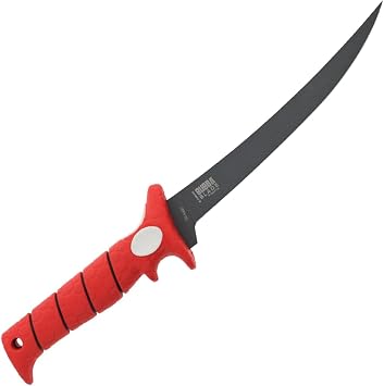 BUBBA Tapered Flex Fixed Fillet Knife with Non-Slip Grip, 8" Blade, High Carbon Stainless Steel, For Saltwater and Freshing Water Fishing, Outdoors