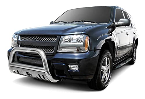 Image of Black Horse Bull Bar Skid Plate Black Compatible with 02-06 Cadillac Escalade|02-06 Avalanche 1500|99-06 Silverado 1500|00-06 GMC Yukon|00-06 GMC Yukon /XL /Suburban 1500 /Tahoe 1500-BB2541A-SP