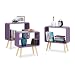 Produktbild Relaxdays Standregale klein, Würfelregale im 3er Set, offene Beistelltische mit 4 Beinen, Cube Regale Holz, MDF, violett