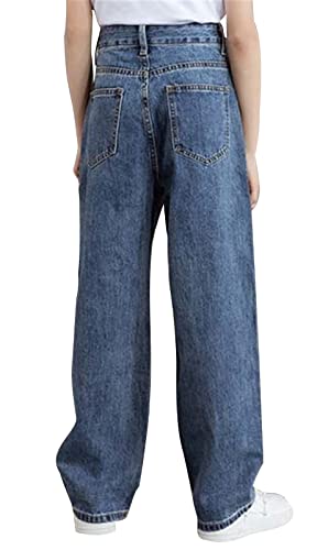 SANGTREE Girls Wide Leg Elastic Waist Denim Pants #TOP21