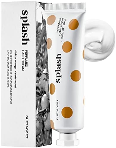 DUFT&DOFT Hand Cream for Dry Cracked Hands – Grapefruit, Blackcurrant, and Peach Scented Lotion - Moisturize Dry Skin and Repair Damaged Skin – Splash Perfumed Hand Cream, 1.69oz.