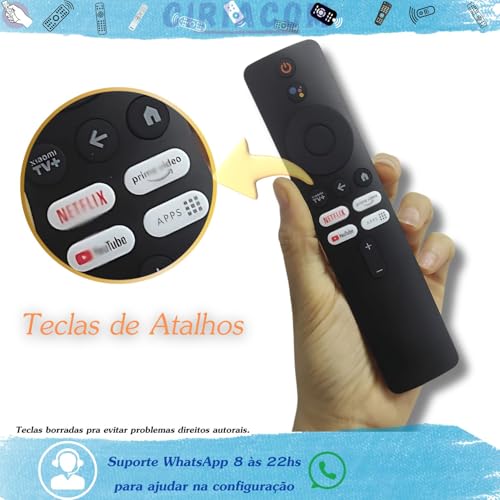 Ciriacom Controle Remoto Compatível com Mi Box 2ª Gen. Com Comando De Voz - Compatível, substitui o