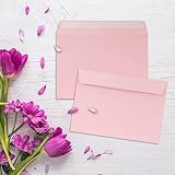 1000 x koperty DIN C5 różowe – 16,2 x 22,9 cm – samoprzylepne – eleganckie koperty na duże zaproszenia i kartki na urodziny lub wesele