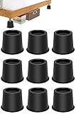 GooFurnit 4 Inches Bed Riser, Heavy Duty Bed Elevator 3000 LBS for Lifting Bed Sofa Furniture at Home Dorm College, 9 Pieces, Black