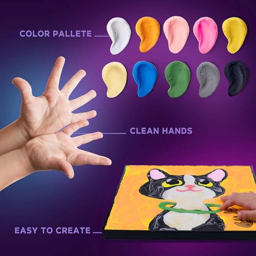 Okto - Colouring with Clay by Numbers - Cat - Kit for Creativity and Decoration - Sensory Art - Safe Mess Free Air Dry - Frame Size 29 x 29 cm - 20036 by OKTO - Image 4
