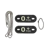 Dog Tag Blutgruppe 0+ Pos Positiv Notfall Kette 3d Rubber PVC Heer Marine Luftwaffe Soldat Erkenung Hundemarke Tactical 2,5x7cm #20495