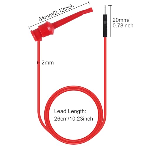 Image of 10PCS Test Hook Clips to Breadboard Male Jumper Wires Soft Flexible Silicone Test Leads for Electrical Testing, Multimeters, Microbit, LED Strips, Arduino, Breadboard, 27.5CM 22AWG