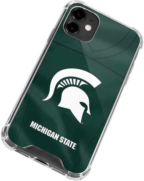 Skinit Clear Phone Case Compatible with iPhone 12 - Officially Licensed Michigan State University Green Jersey Design