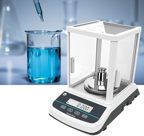 Image of Electronic Analytical Balance, Scale with Calibration Weight and Dual LCD Display, 0.001G Accuracy and Stainless Steel Weighing Pan, for Pharmacy, Jewelry Store (200g)