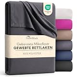 Gebürstete Mikrofaser gewebte Bettlaken - NatureMark Mikrofaser Bettlaken, knitterfrei & schnelltrocknend, weich & atmungsaktiv, pflegeleicht ohne Bügeln - 150x250 cm - Anthrazit Grau