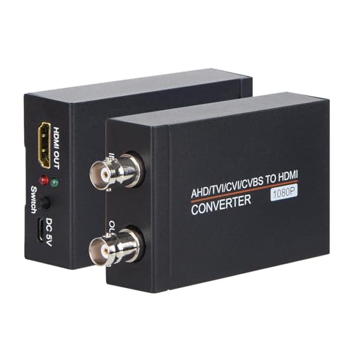 Anber-Tech TVI/CVI/AHD to HDMI Converter Full HD 4K 720P/ 1080P/ 3MP/ 4MP/ 5MP/ 8MP BNC to HDMI Video Converter Adapter for Monitor HDTV DVRs