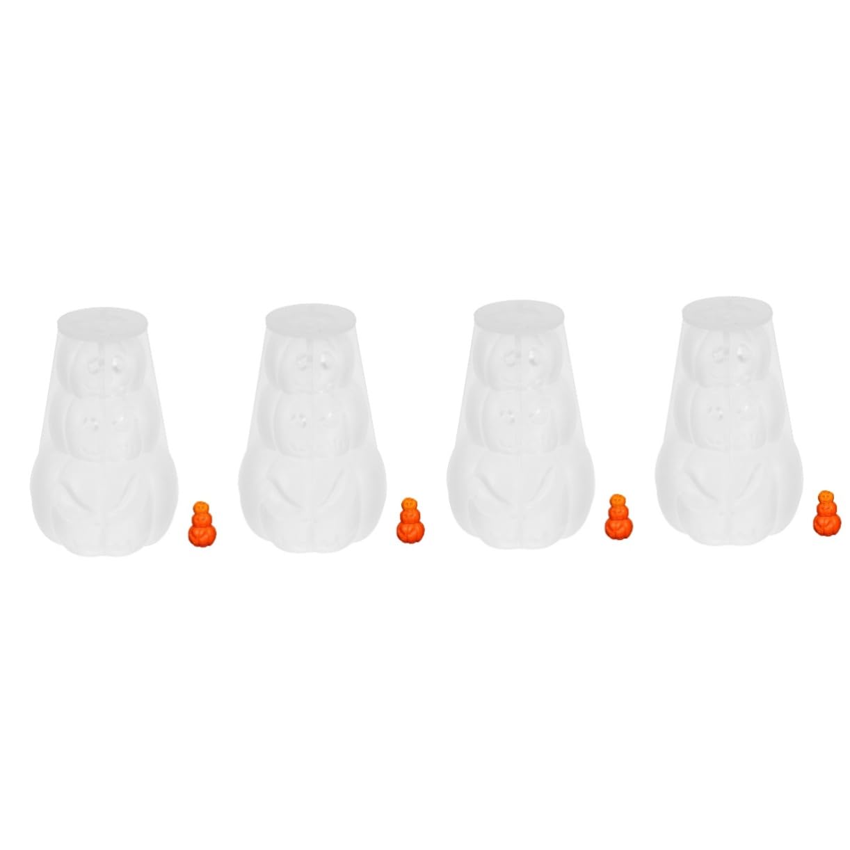DOITOOL 4 Stück Halloween Silikonform für Diy Kürbis Gesichtskerzen Wiederverwendbare Gießform Flexiblen Silikon Einfach zu Entformen für Halloween Dekorationen und Handgemachte Kerzen