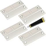Cabinet Magnets Stick On Jiayi 4 Pack 30 LB Ultra Thin Invisible Magnetic Door Catch No Drill, Dual Magnet Door Closer Latch, Heavy Duty Strong Door Drawer Magnet for Kitchen Wardrobe Closet Closure