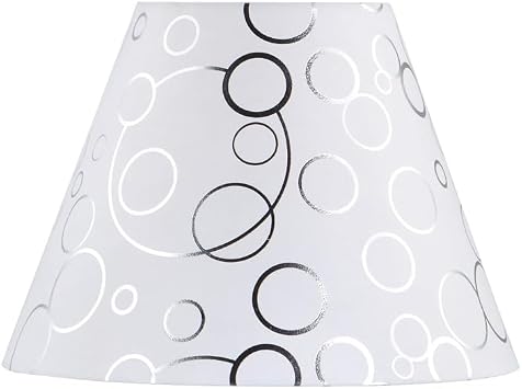 Aspen Creative 32638 Transitional Empire Shape Spider Construction Lamp Shade in White with Circle Pattern, 6" Top x 12" Bottom x 9" Slant Height