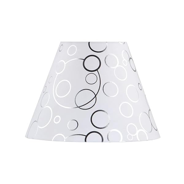 Aspen Creative 32638 Transitional Empire Shape Spider Construction Lamp Shade in White with Circle Pattern, 6" Top x 12" Bottom x 9" Slant Height by Aspen Creative - Used condition - US$11.02