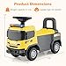 Licensed Scania Ride on Push Car by INFANS with 3 Sound Effects, Storage, Toddler Sliding Construction Truck, Yellow