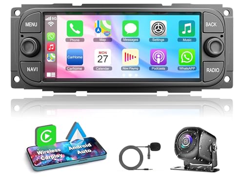 Autoradio pour 13, Navigation, Car Play, 2 Go 32 Go, écran Tactile IPS 6,86 Pouces pour Grand Cherokee 1999-2004, 2002-2007, 300M 2002-2004, PT Cruiser...