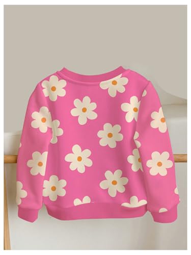 WDIRARA Toddler Girl's Floral Graphic Sweatshirt Crewneck Long Sleeve Pullover Cute Tops2