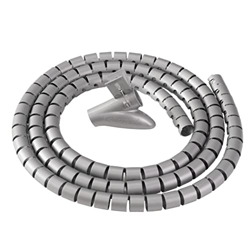 Fellowes CableZip Kabelschlauch, Länge 200 cm, Durchmesser 2 cm - Silber