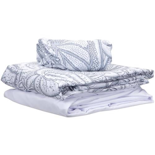 ForPro Premium Designer Microfiber 3-Piece Massage Sheet Set, Island Tranquility, Ultra-Light, Stain and Wrinkle-Resistant, Includes Massage Flat Sheet, Fitted Sheet and Face Rest Cover, White - Thumbnail 3