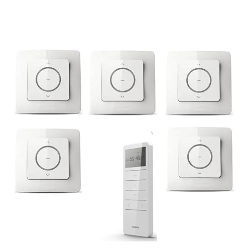 dooya Pack Centralisation Volet Roulant Filaire 5 Canaux 12V Pile Alimenté Filaire et Sans fil