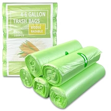 Diompirux 100 Sacchetti per rifiuti, Sacco universale della spazzatura da 20L, Anti-strappo Anti-foro Anti-penetrazione, per la pattumiera del bagno o della cucina, 50X60cm, Verde