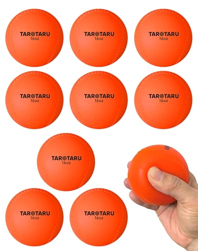 Tarutaru Weighted Balls for Baseball & Softball [9 Pack 16 oz] Practice Heavy Ball for Hitting Batting & Pitching Training Improve Power and Mechanics 2.85inch Orange