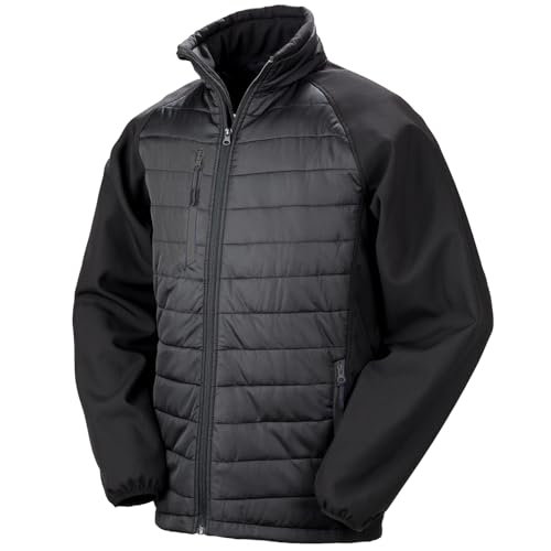 Result Black Compass Softshell Jacket, Black/Black, X-Large. R237X