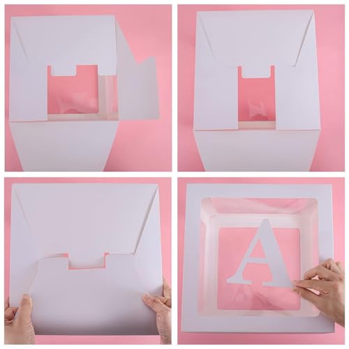 Image of Rozi Decoration Pink Baby Balloon Box without Balloon Included Set of 4 Pcs Box| Welcome Baby Decoration Kit | Baby Shower | Birthday | Naming Ceremony Decoration Kit