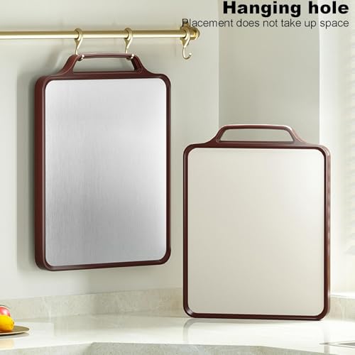 Planche à découper en acier inoxydable double face réversible premium 40x30 - 5
