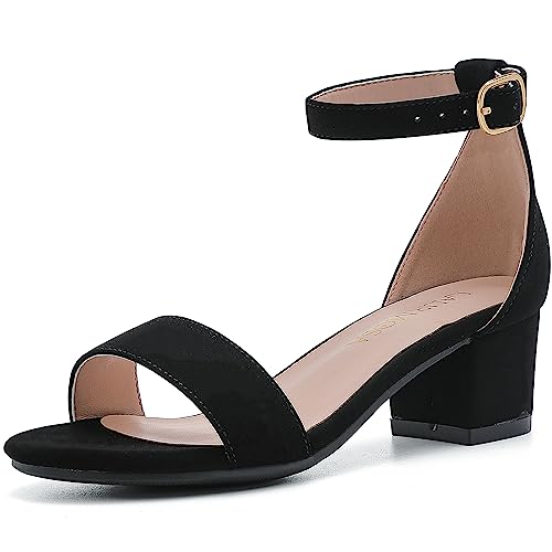 LAURMOSA Sandalen Mädchen Stöckelschuhe Kinder Sandalen Mädchen 35 5 Absatzschuhe Kinder Festliche Schuhe mit Absatz Schwarz Sommerschuhe für Jugendliche Hochzeit Party Geburtstag (EUL1008NuBlack 3)