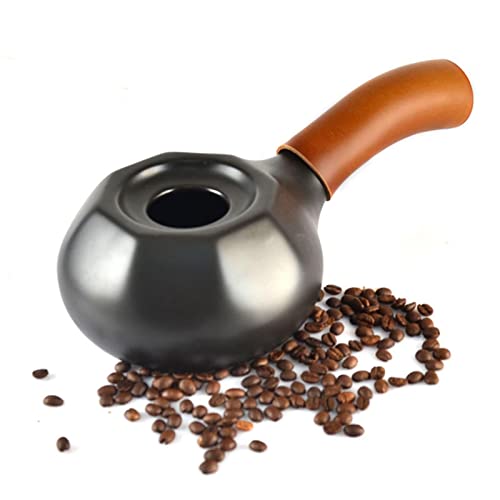 QCHIAN Classica Macchina for la torrefazione del caffè in Ceramica for Uso Domestico, tostatrice for Chicchi di caffè a Mano con Manico esteso, Strumento for la Cottura del caffè Negozio/casa