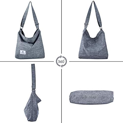 Canvas Bag,Fanspack Tote Bag Crossbody Bags for Women Handbags Shoulder Bags Beach Bag Hobo Bag for Women Canvas Bag with Zip Hobo Handbags