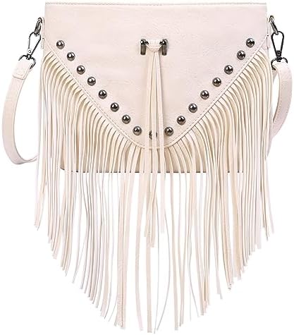 HDE Women's PU Leather Hobo Fringe Crossbody Tassel Purse Vintage...