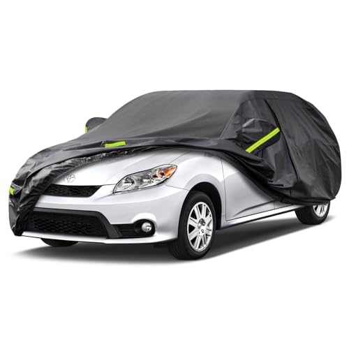 Image of Kaugung 7 Layers Car Cover Custom Fit Toyota Matrix (2002-2014), Waterproof All Weather Resistant Outdoor Indoor Sun Rain Dust S Protection.(USA Warehouse,Within 3-7 Days) silverBlack