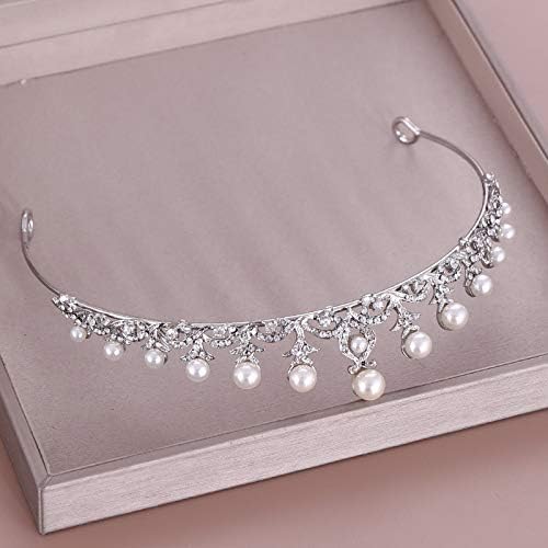 Women Luxury Wedding Bridal Pearl Crown Diana Hair Band Headdress Tiara For Wedding Quinceanera Pageant Prom Party Birthday - Image 8