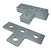4 Pack - 4 Hole, T Shaped Flat Plate Connector for 1/2