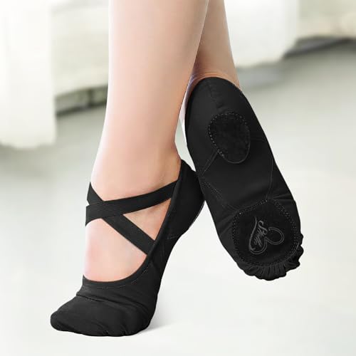 Image of Stelle Ballet Shoes Women Highly Stretch Canvas Dance Slippers Ballet Flats