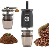 Portable Electric Burr Coffee Grinder,Electric/Manual Coffee Bean Grinder Mill, Adjustable Automatic