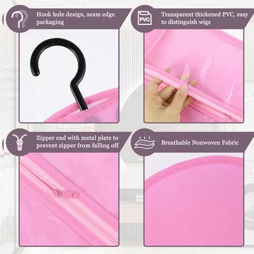 Armazenamento de perucas para várias perucas, bolsa de armazenamento de extensão de cabelo - 5 peças