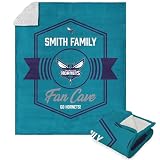 NORTHWEST NBA Charlotte Hornets, Dominion, Personalized Silk Touch Sherpa Throw Blanket, 50 x 60 Inches