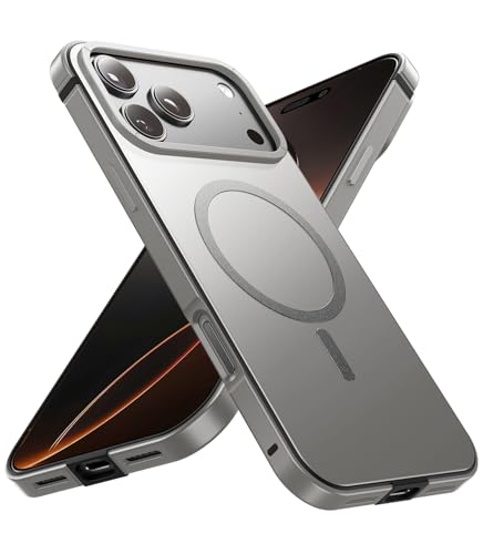 Vertmost Magnetic for iPhone 17 Pro Max Case, [Metal Frame Grip] Fit for MagSafe [Military-Grade Protection] with Shockproof Anti-Lining Cover for iPhone 17 Pro Max Phone Case,Titanium