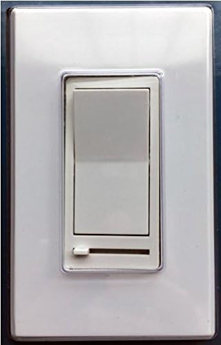 Front view of the Feit Electric Dimmer Switch showing the rocker switch and slide dimmer.