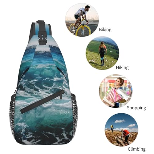 Sling Bag mochila cruzada negra para mujer y hombre miniatura 5