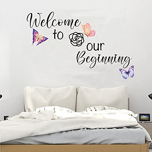 Summerjokes Welcome To Our Beginning Funny Wall Sticker Decal Vinyl Sticker, Family Living Room Kitchen Couple Dining Bedroom Marriage Cafe Library Art Wall Decoration #TOP1