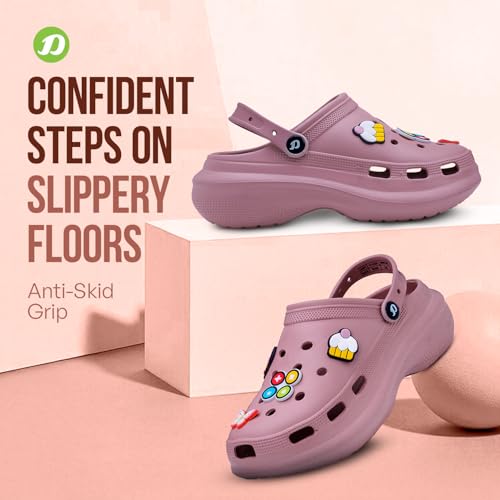Image of DOCTOR EXTRA SOFT Women's Premium Extra Comfortable Clogs /Sandals with Cute Charms & Adjustable Back Strap for Adult| Lightweight Stylish & Anti-Skid| Waterproof Everyday Use Mules Girls /Ladies D-538