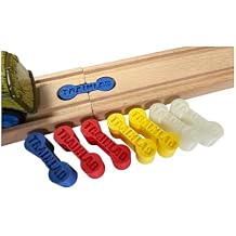TrainLab.com DogBone Wooden Train Track Connectors, Adapters Compatible with Thomas and Friends, Brio, and All Wooden Railway Systems 8-Pack Fun Set for Kids and Adults