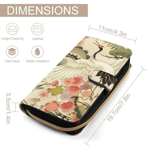 Japan Style Sakurasflower Long Wallet for Women Men Purses Coin Pouch Credit Card Holder Organizer2