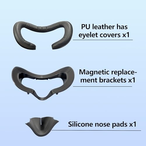 Magnetic Widening Replacement Set for Valve Index VR, PU Leather Face Cover with Light Blocking Nose Pad and Comfort Fit, Enhanced View Accessories Kit for Virtual Reality Gaming (6) - Image 8