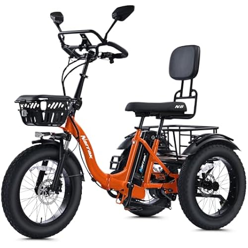 NARRAK Electric Tricycle for Adults Seniors, 750W Fat Tire 3 Wheel E-Trike, 48V 13Ah UL 2849 Battery, 55-Mile Max Range, Semi-Recumbent Trike with 3 Hydraulic Brakes